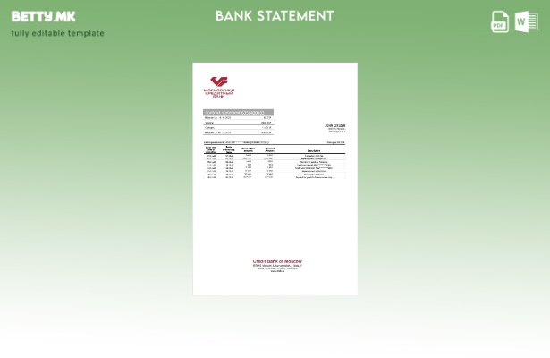 модерен стил Руската кредитна банка на Москва шаблон за зборови за извод од банк